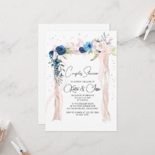 Moody Burgundy Floral Arch Couples Shower Invitation