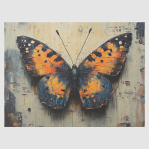 Moody Butterfly on Distressed Wall Tissue Paper