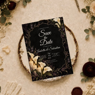 Moody Calla Lily Butterfly Wedding Save The Date