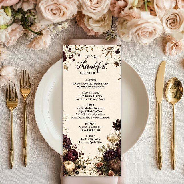 Moody Candlelit Thanksgiving Dinner Menu (Creator Uploaded)