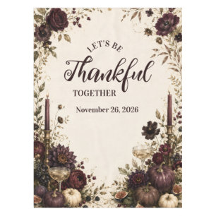 Moody Candlelit Thanksgiving Dinner Tablecloth
