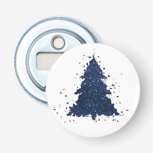 Moody Christmas Tree Classy Dark Navy Blue Bottle Opener