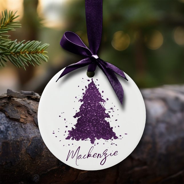 Moody Christmas Tree | Deep Plum Purple Custom Ceramic Tree Decoration (Creator Uploaded)