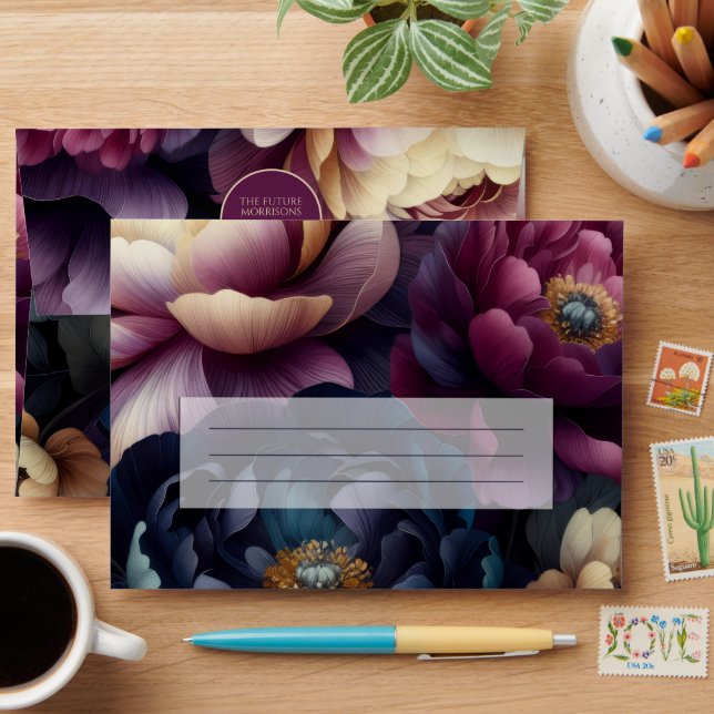 Moody Colourful Floral Envelope (Desk)