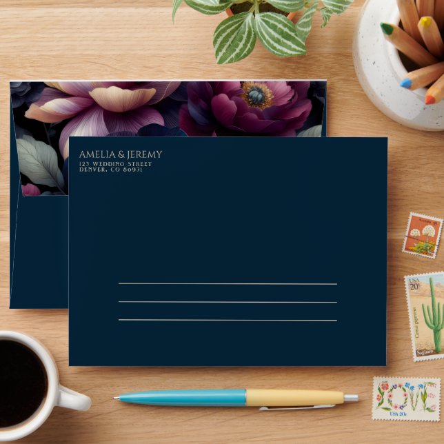 Moody Colourful Floral Envelope (Desk)