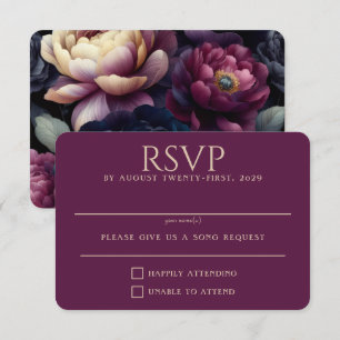 Moody Colourful Floral RSVP Card