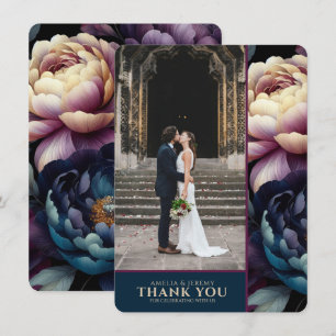 Moody Colourful Floral Thank You Card