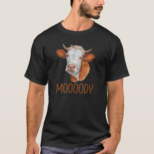 Moody  Cow Moody Cow Pun Cow T-Shirt