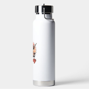 Moody Cow Retro Sunset Vintage Engraving Design_1 Water Bottle