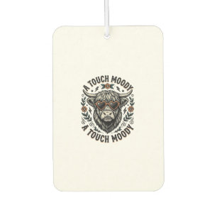 Moody Cow Shirt Vintage Engraving Farm Animal Car Air Freshener