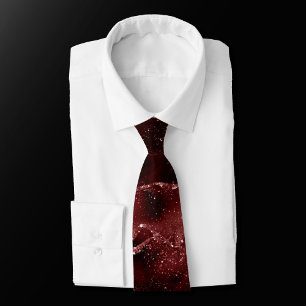 Moody Crimson Agate Dark Blood Red Jewel Tone Tie