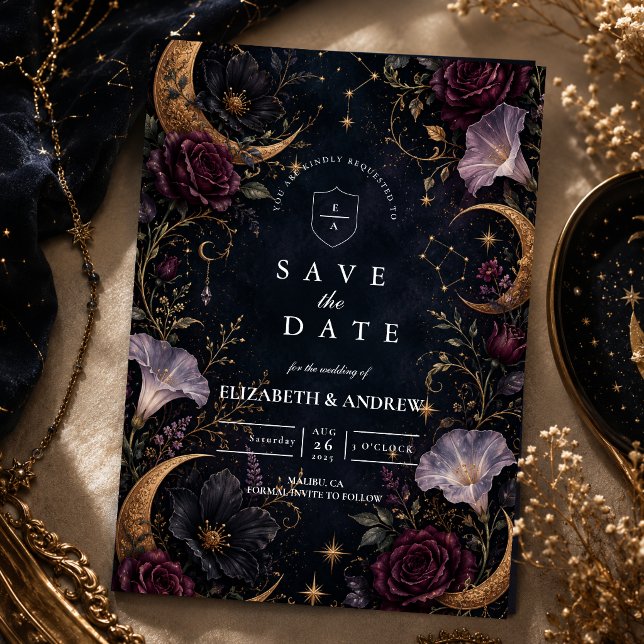 Moody Dark Celestial Wedding Save The Date (Creator Uploaded)