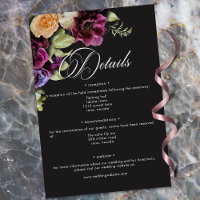Moody Dark Floral Black Burgundy Romantic Wedding