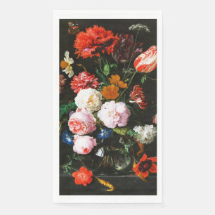 Moody Dark Floral Botanical Fine Art Print Napkin
