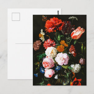 Moody Dark Floral Botanical Fine Art Print Postcard