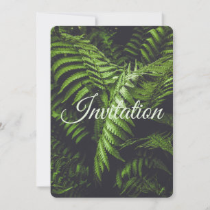 Moody Dark Green Fern Woodland Wedding Holiday Card