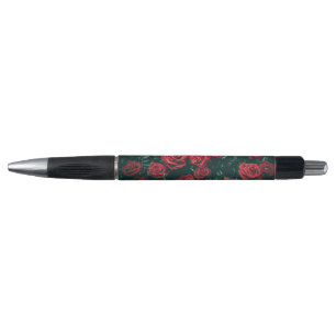 Moody Dark Red Roses Floral Pattern Background
