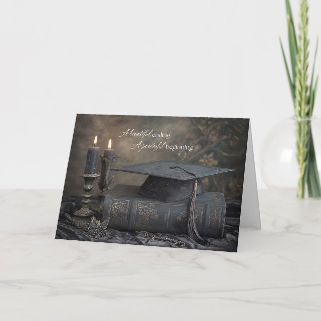 Moody Dark Romance Celebratory Graduation Card (Front)