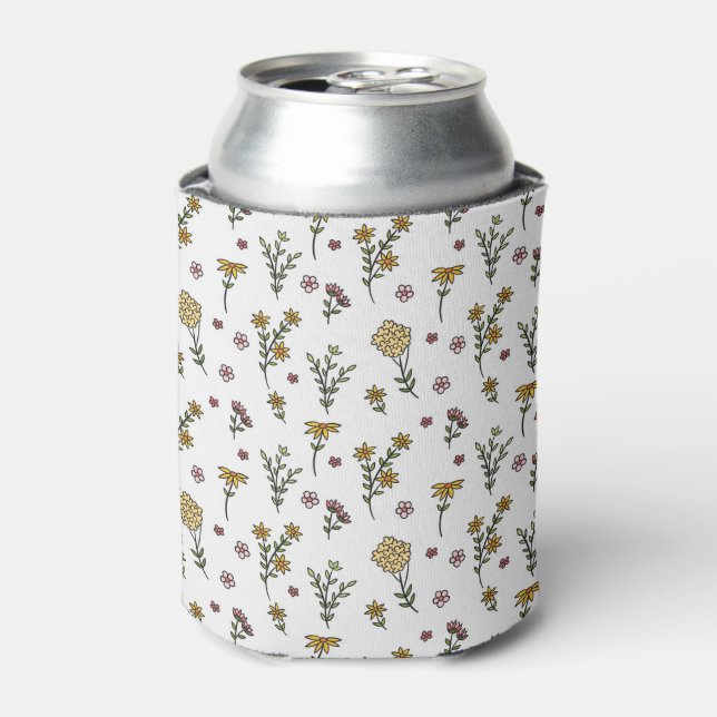 Moody Dark Victorian Botanical Floral Pattern Can Cooler (Can Front)