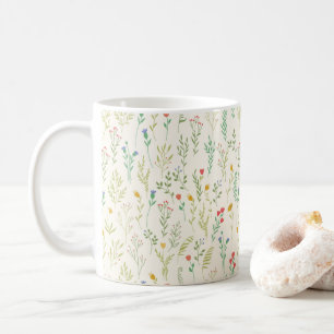Moody Dark Victorian Botanical Floral Pattern Coffee Mug