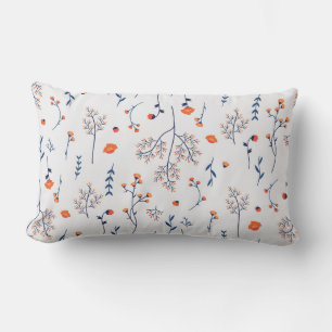Moody Dark Victorian Botanical Floral Pattern Lumbar Cushion