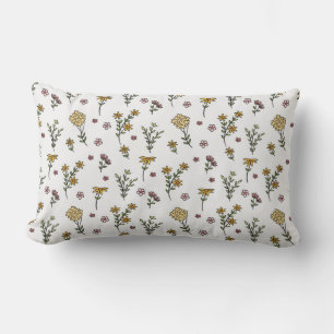Moody Dark Victorian Botanical Floral Pattern Lumbar Cushion