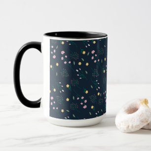 Moody Dark Victorian Botanical Floral Pattern Mug