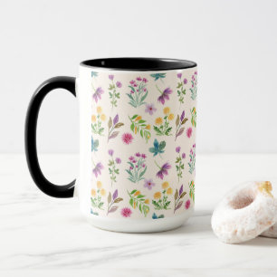 Moody Dark Victorian Botanical Floral Pattern Mug