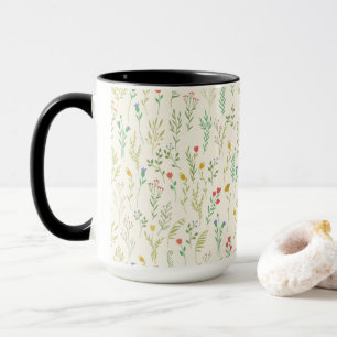 Moody Dark Victorian Botanical Floral Pattern Mug