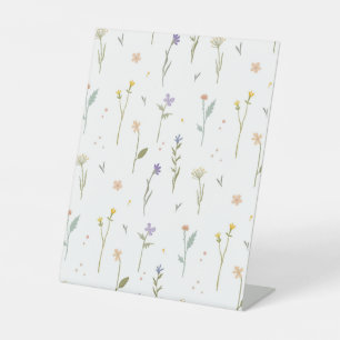 Moody Dark Victorian Botanical Floral Pattern Pedestal Sign