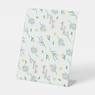 Moody Dark Victorian Botanical Floral Pattern Pedestal Sign