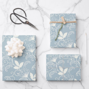 Moody Dark Victorian Botanical Floral Pattern Wrapping Paper Sheet