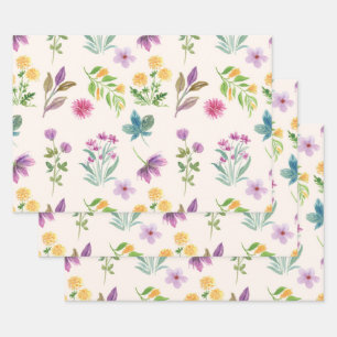 Moody Dark Victorian Botanical Floral Pattern Wrapping Paper Sheet