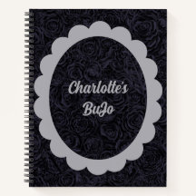 Moody Deep Navy Blue Floral Pattern