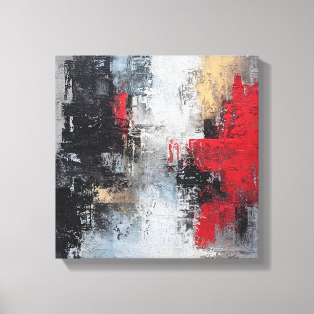 Moody Deep Sea | Dramatic Expressionist Wave Canva Canvas Print (Front)