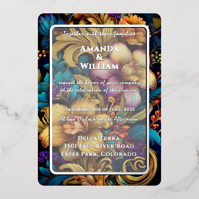Moody Dutch Master Floral Dark Foil Wedding (Front)