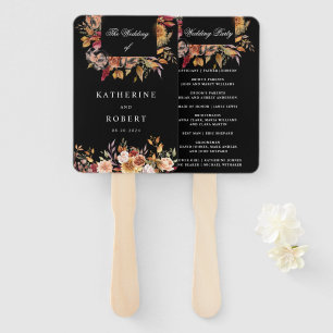 Moody Elegant Autumn Floral Hand Fan