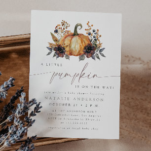 Moody Fall Floral Baby Shower Invitation