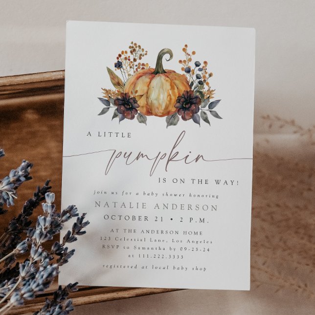 Moody Fall Floral Baby Shower Invitation (Creator Uploaded)