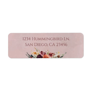 Moody Fall Floral Bouquet Return Address Label