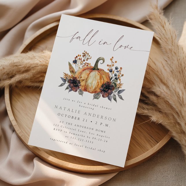 Moody Fall Floral Bridal Shower Invitation (Creator Uploaded)
