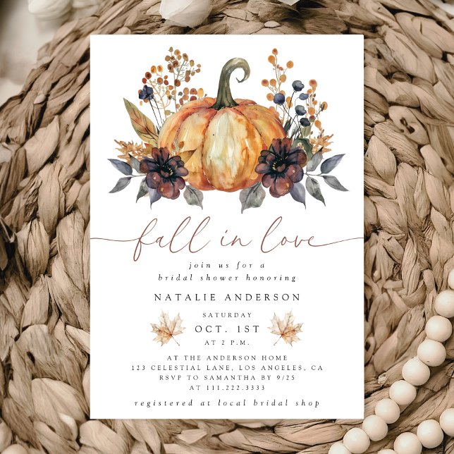 Moody Fall Floral Bridal Shower Invitation (Creator Uploaded)