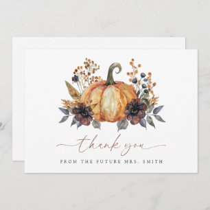 Moody Fall Floral Bridal Shower Thank You Card