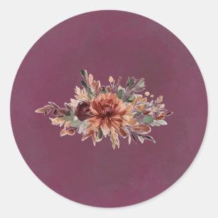 Moody Fall Floral Envelope Seal Sticker