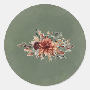 Moody Fall Floral Envelope Seal Sticker