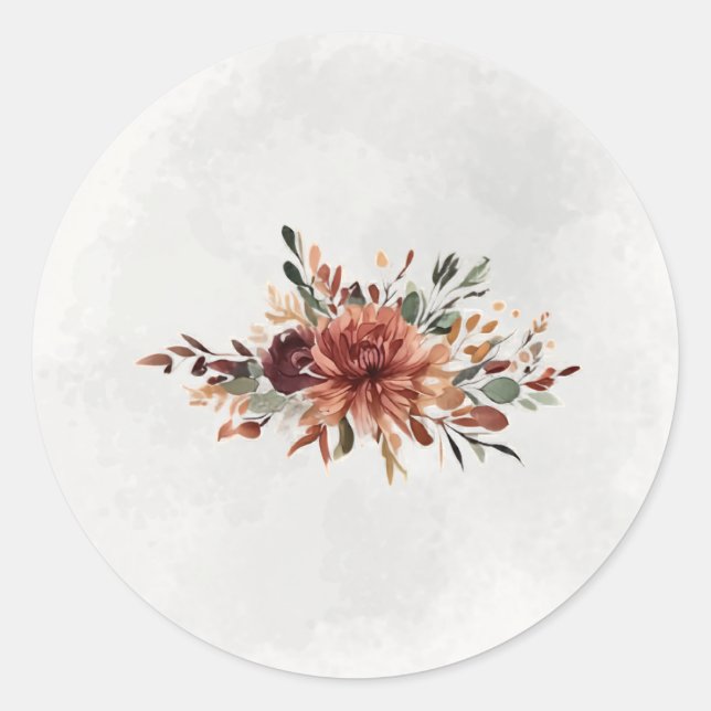 Moody Fall Floral Envelope Seal Sticker (Front)