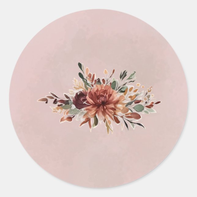 Moody Fall Floral Envelope Seal Sticker (Front)
