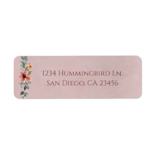 Moody Fall Floral Garland Return Address Label