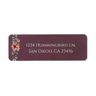Moody Fall Floral Garland Return Address Label