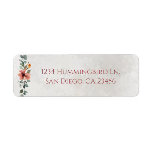 Moody Fall Floral Garland Return Address Label